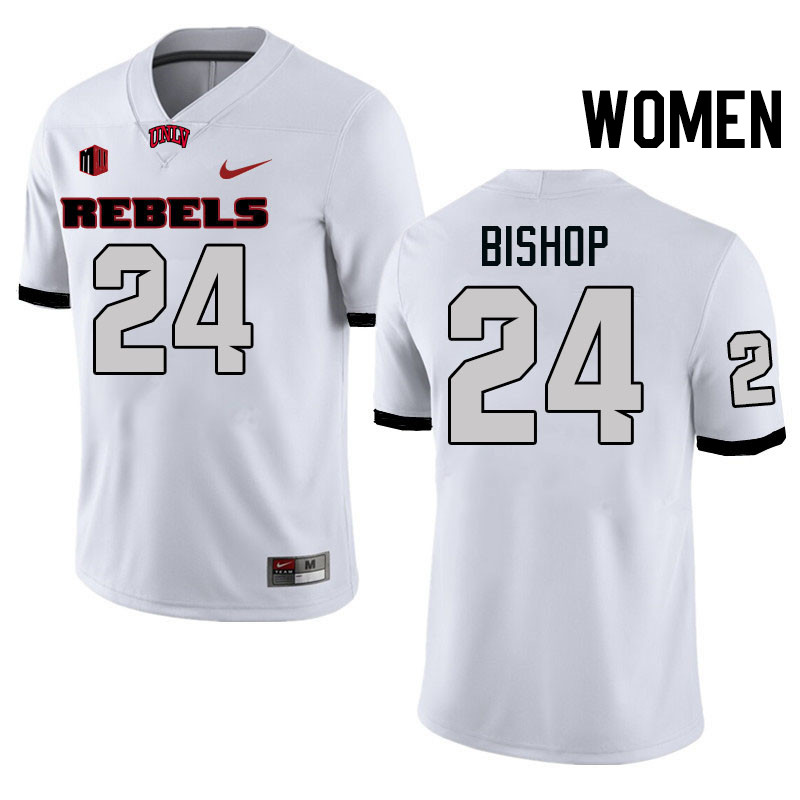 Women #24 LaDarrius Bishop UNLV Rebels College Football Jerseys Stitched-White
